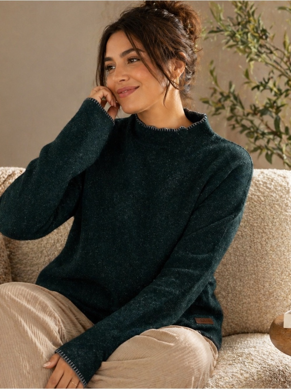 Dakini Sweater | Forest Green Cozy Boho Layer